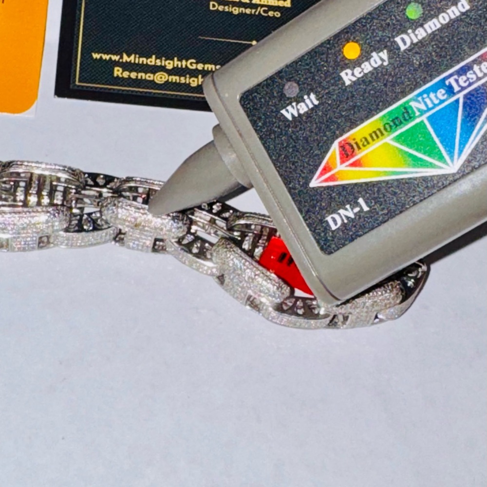 Real diamond gucci link custom made mens bracelet, 4.58 cttw FREE APPRAISAL, - Picture 2 of 8